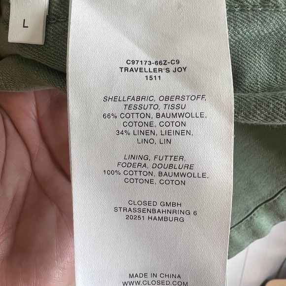 CLOSED Clothing Traveller's Joy Military Inspired Canvas Jacket SZ L - Picture 10 of 10